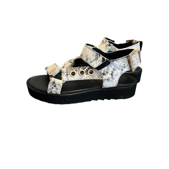 ALLSAINTS Women's Rhianne Embossed Leather Platform Sandals - Picture 6 of 9